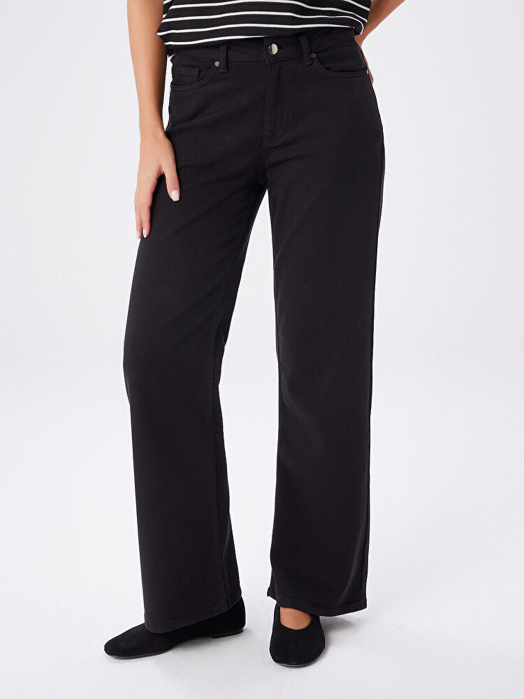 Wide Leg Fit Likralı Jean Pantolon UW27JPN011 Secondary image