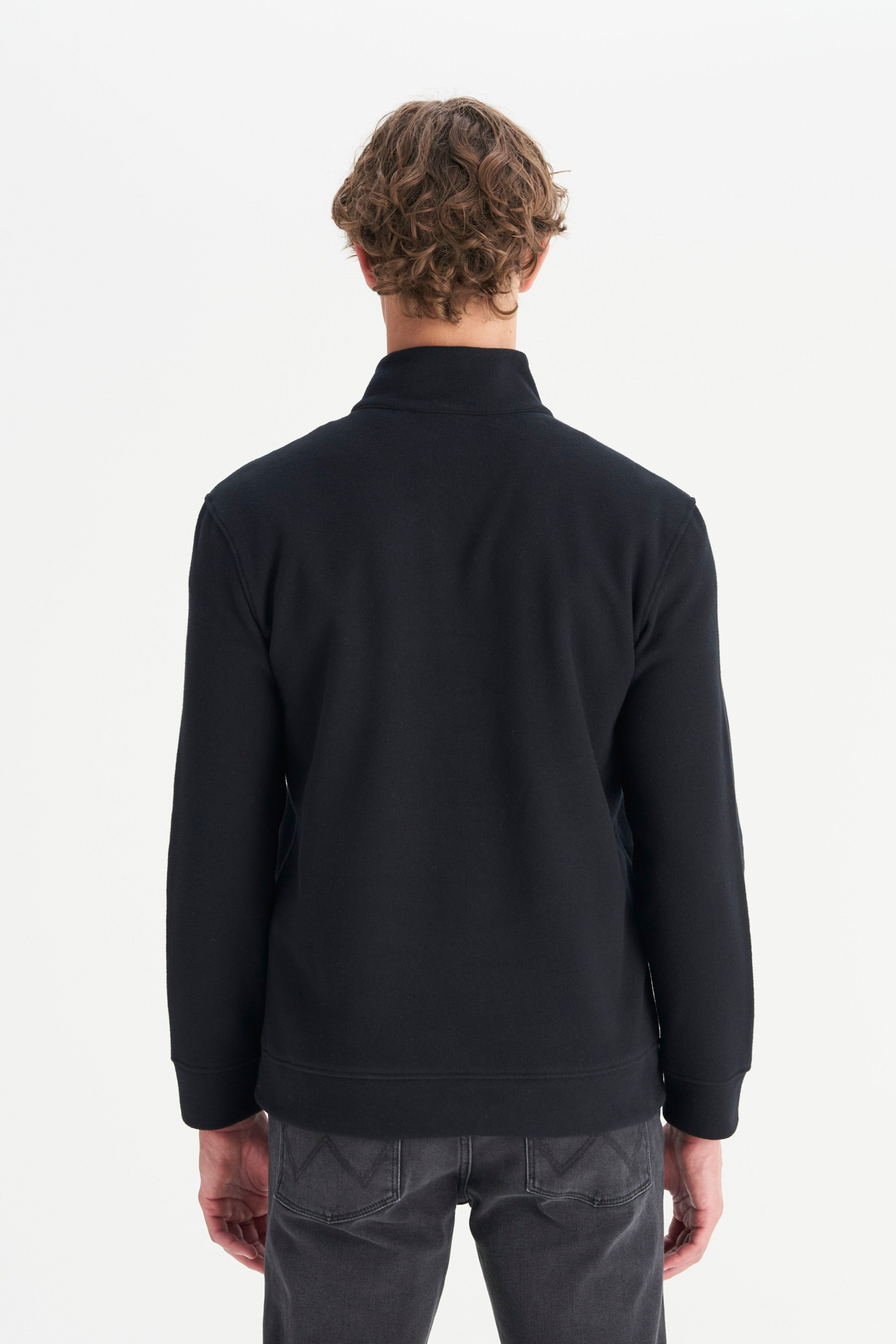 Wrangler Erkek Regular Fit Dik Yaka Fermuarlı Selanik Örgü Sweatshirt