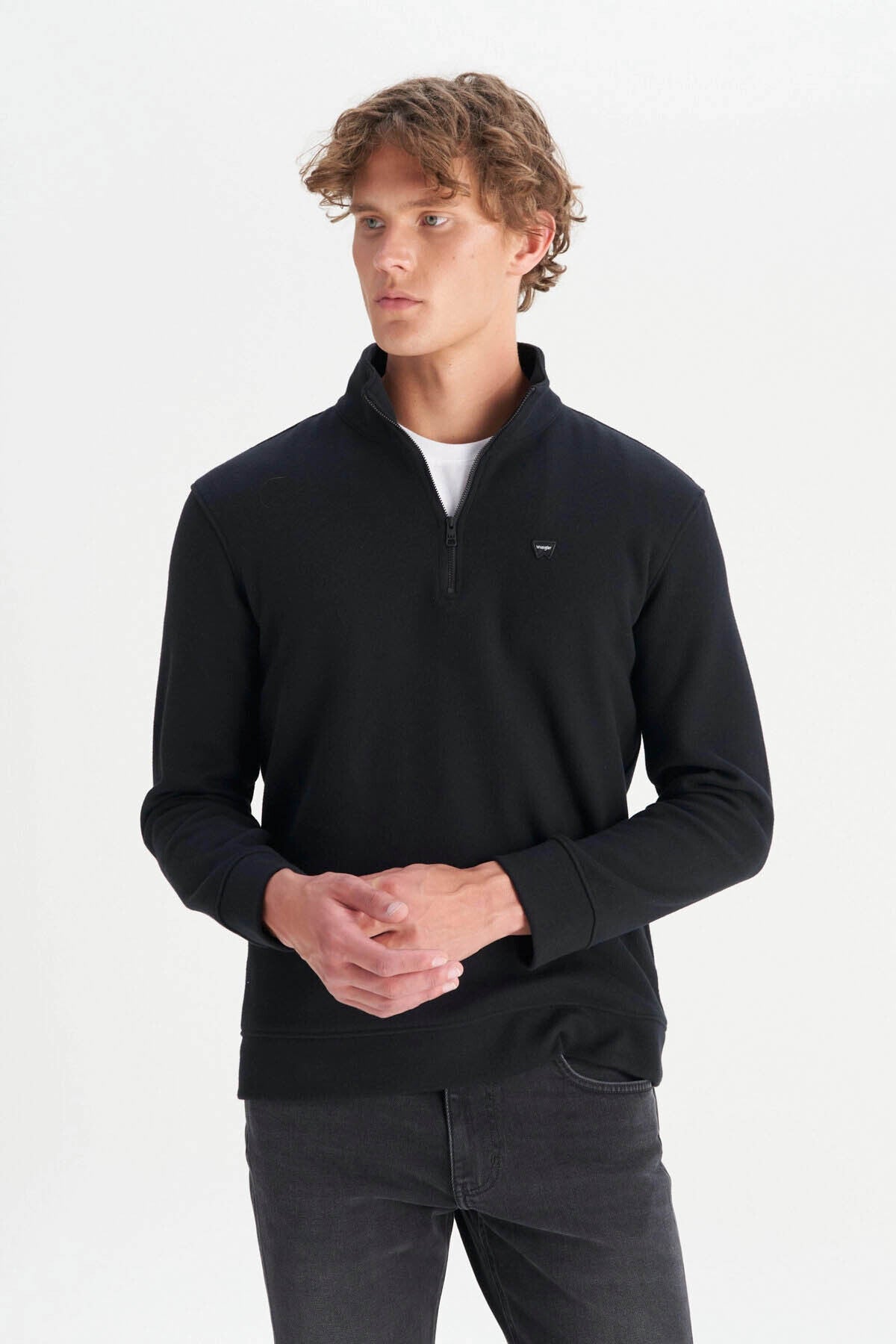 Wrangler Erkek Regular Fit Dik Yaka Fermuarlı Selanik Örgü Sweatshirt Secondary image