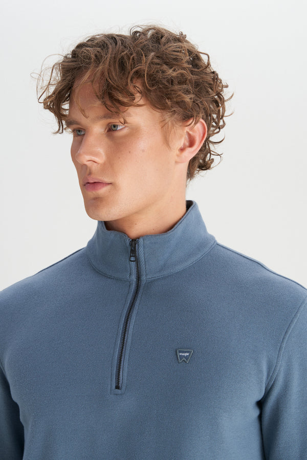 Wrangler Erkek Regular Fit Dik Yaka Fermuarlı Selanik Örgü Sweatshirt