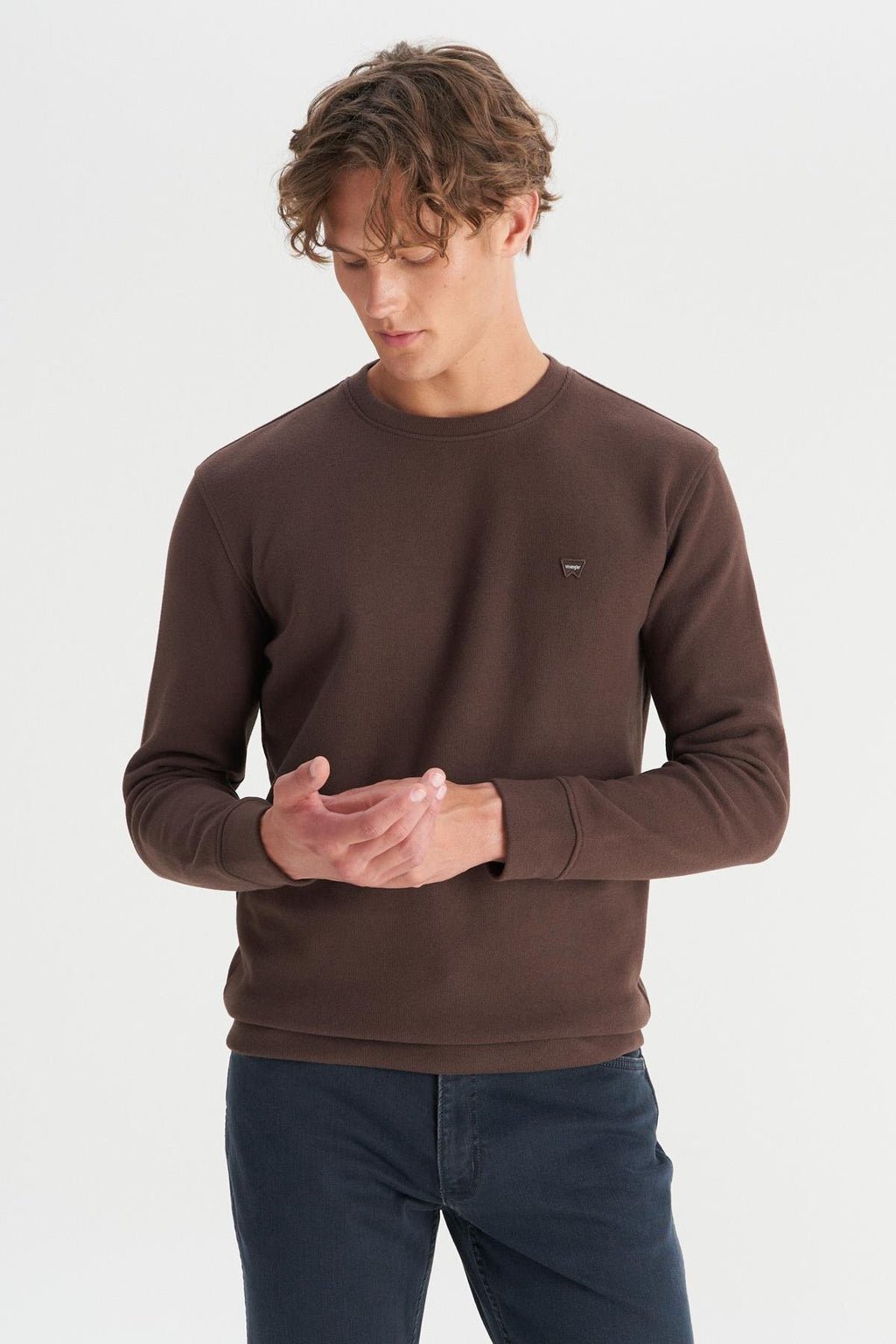 Wrangler Erkek Regular Fit Normal Kesim Bisiklet Yaka Selanik Örgü Sweatshirt
