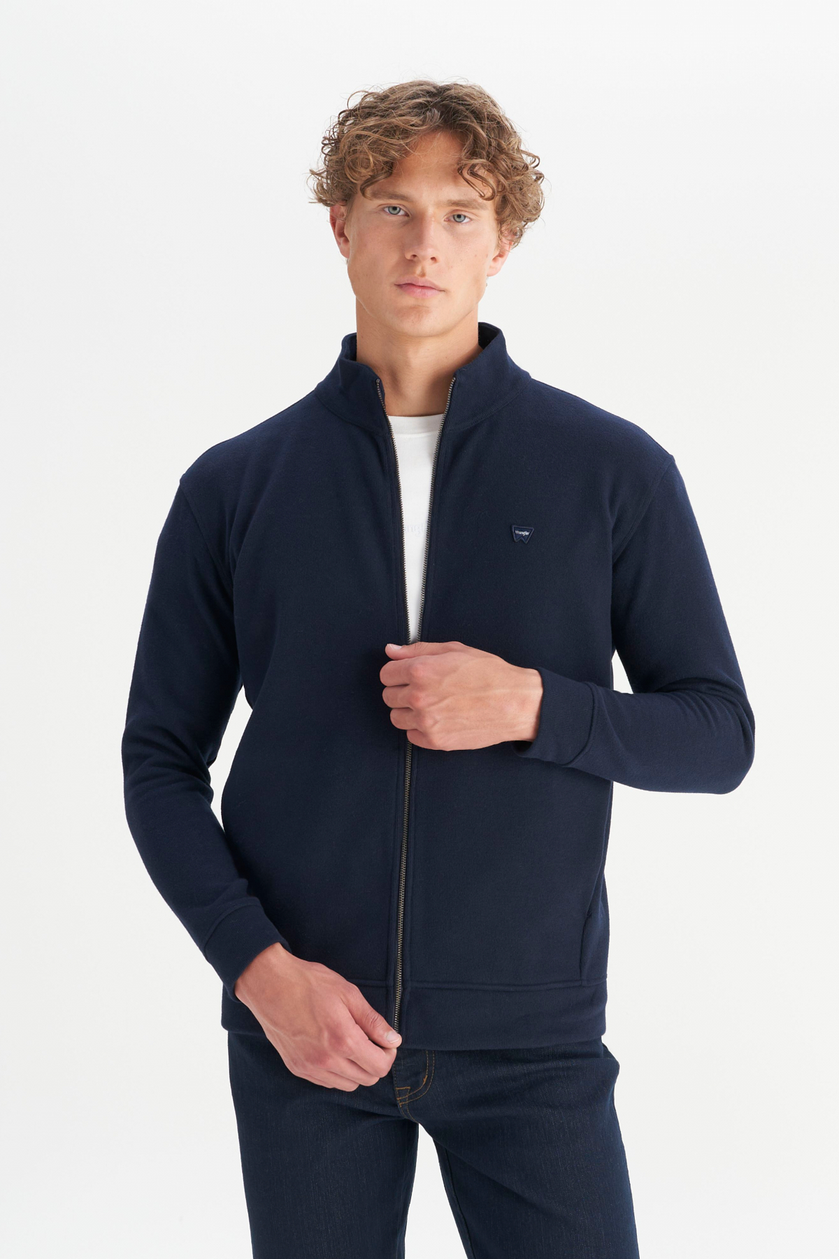 Wrangler Erkek Relaxed Fit Dik Yaka Fermuarlı Selanik Örgü Sweatshirt Secondary image
