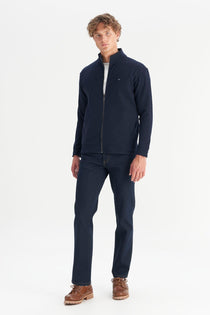 Wrangler Erkek Relaxed Fit Dik Yaka Fermuarlı Selanik Örgü Sweatshirt