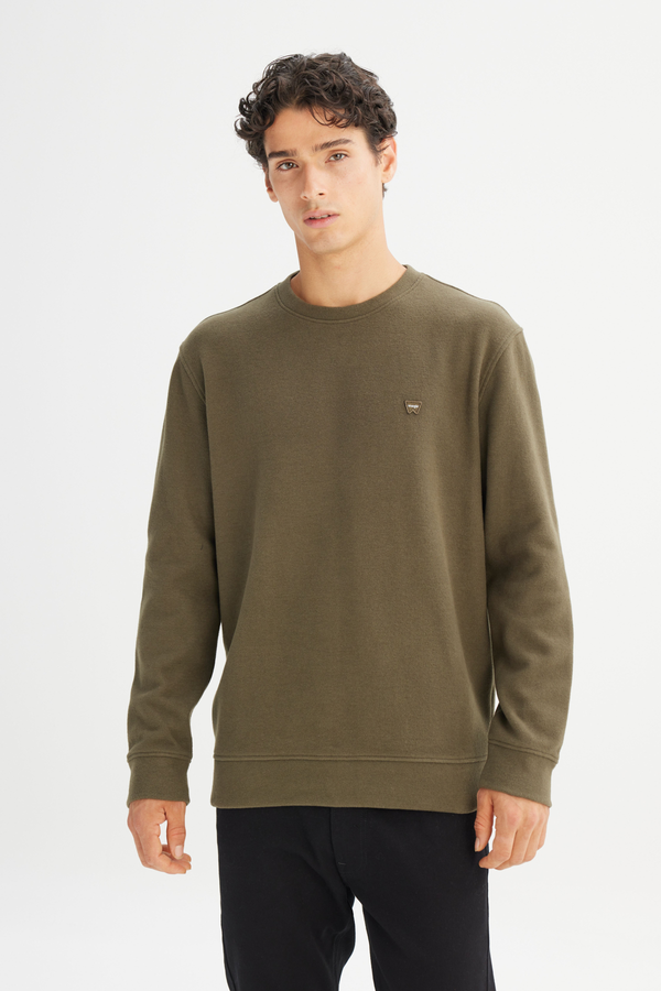 Wrangler Regular Fit Normal Kesim Bisiklet Yaka Selanik Örgü Sweatshirt