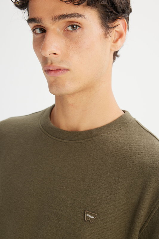 Wrangler Regular Fit Normal Kesim Bisiklet Yaka Selanik Örgü Sweatshirt