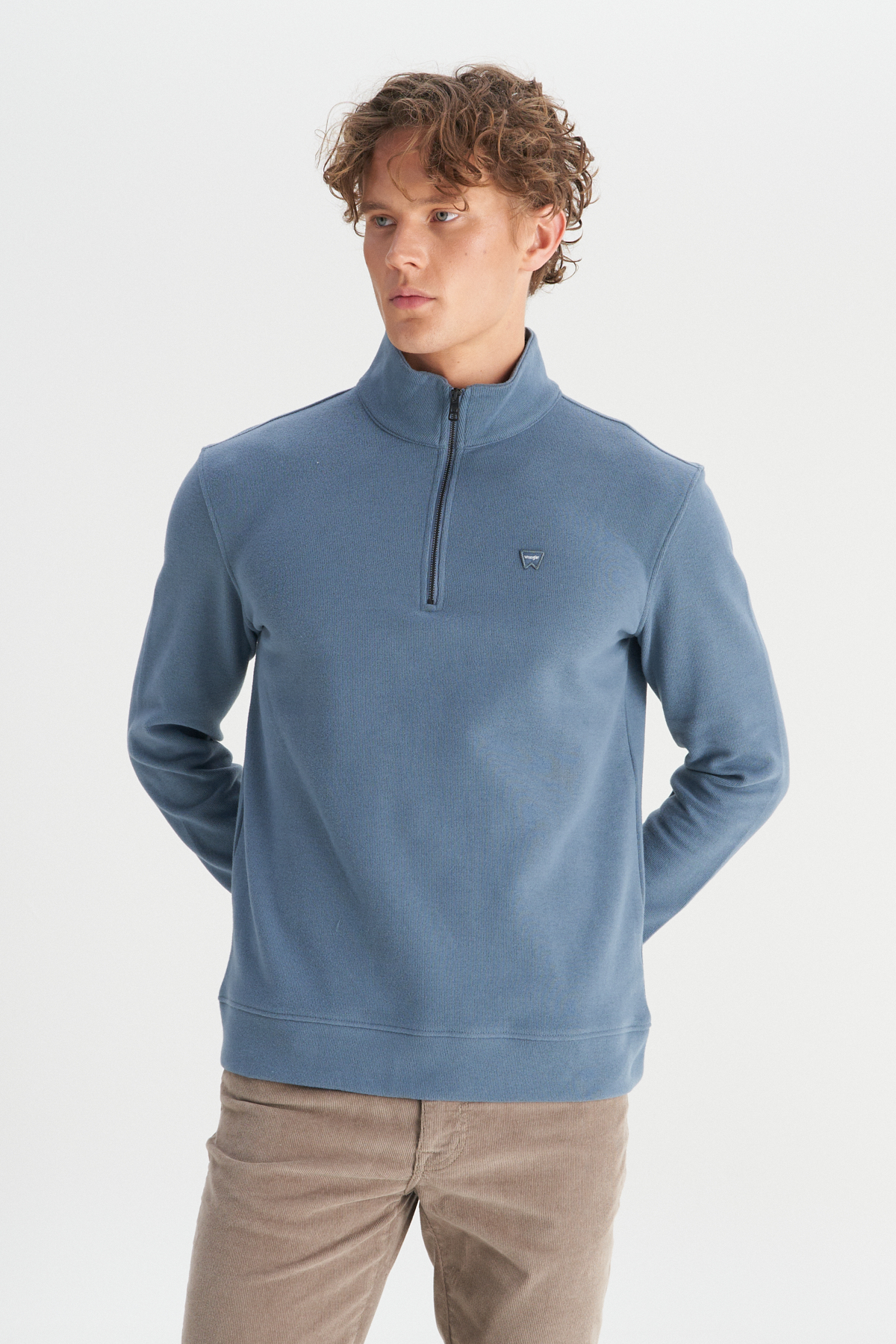 Wrangler Erkek Regular Fit Dik Yaka Fermuarlı Selanik Örgü Sweatshirt Main image