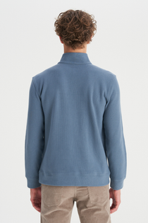 Wrangler Erkek Regular Fit Dik Yaka Fermuarlı Selanik Örgü Sweatshirt