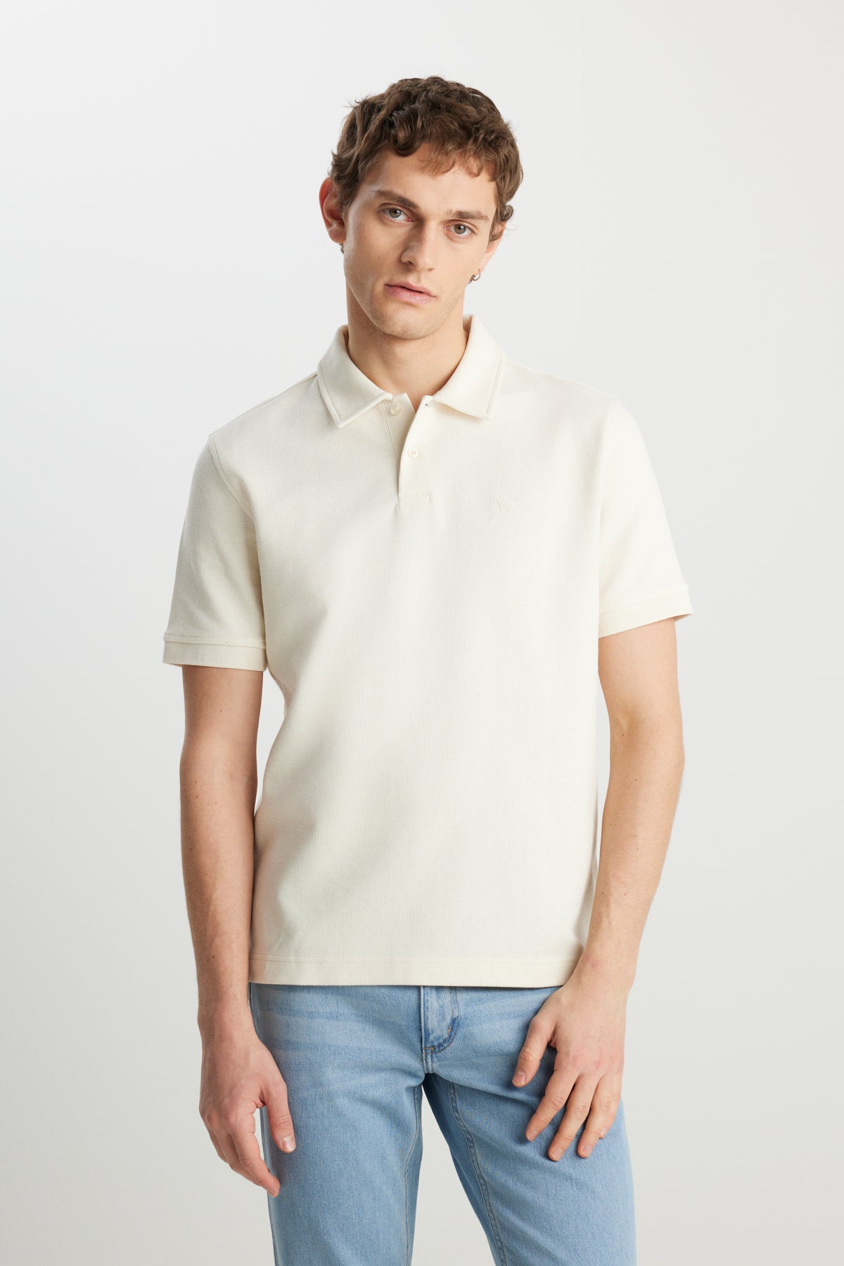 Wrangler Minimalist Polo Yaka Kısa Kol Erkek T-Shirt - Günlük Stil