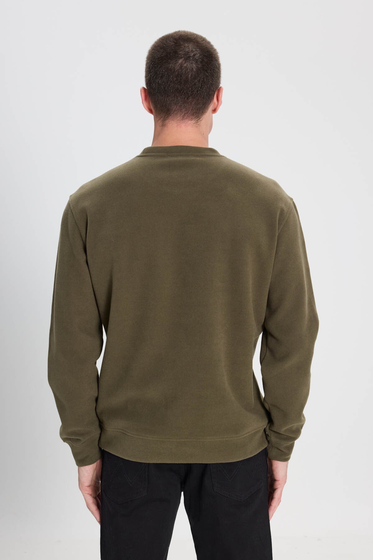 Wrangler Regular Fit Normal Kesim Bisiklet Yaka Selanik Örgü Sweatshirt