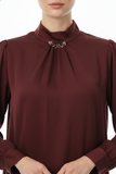 Scl tunic with pleat detail and collar accessory