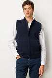 Men's Mandarin Collar Steel Knit Wool Vest Pattern