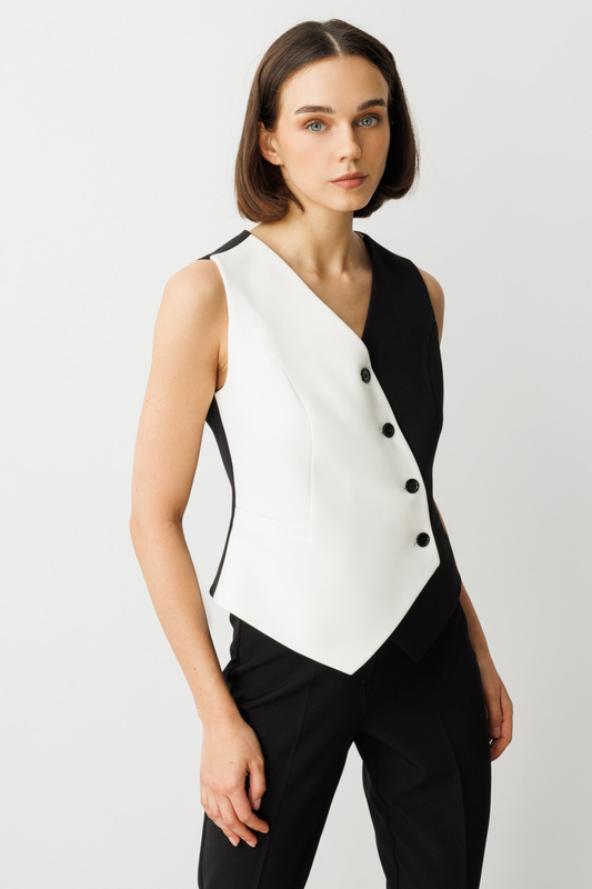 Ekol V-Neck Two-Tone Vest