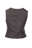 Ekol Minimalist V-Neck Sleeveless Crop Vest - For Everyday & Work Outfits