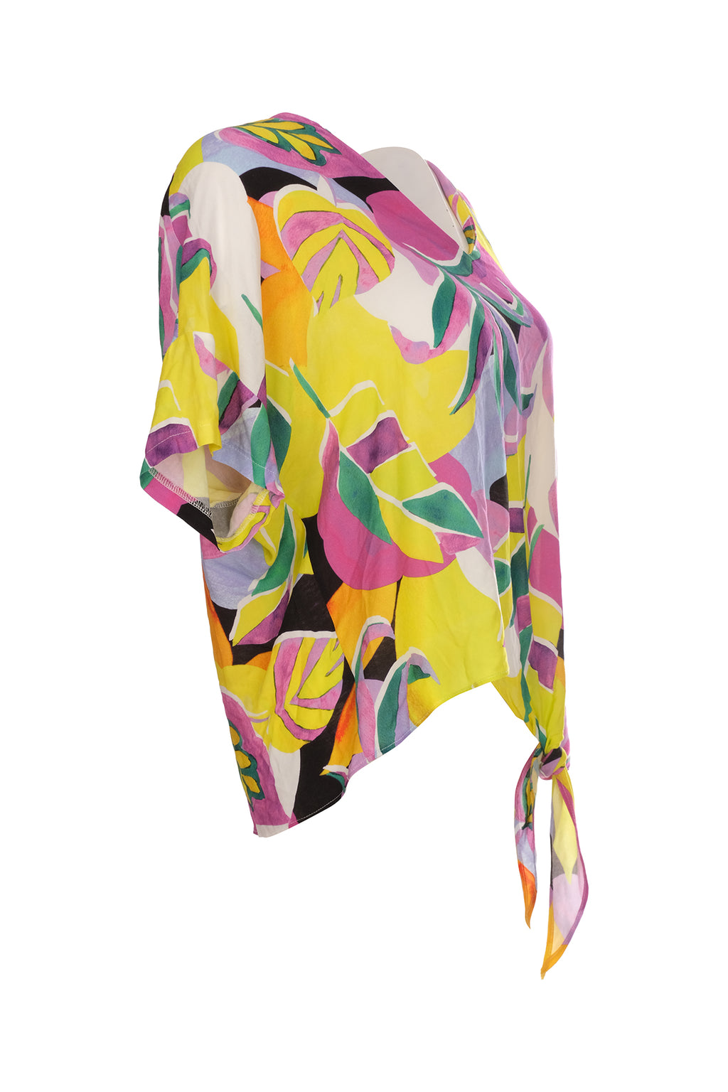 Ysatis Oversize V Yaka Kısa Kol Crop Bluz - Yazlık