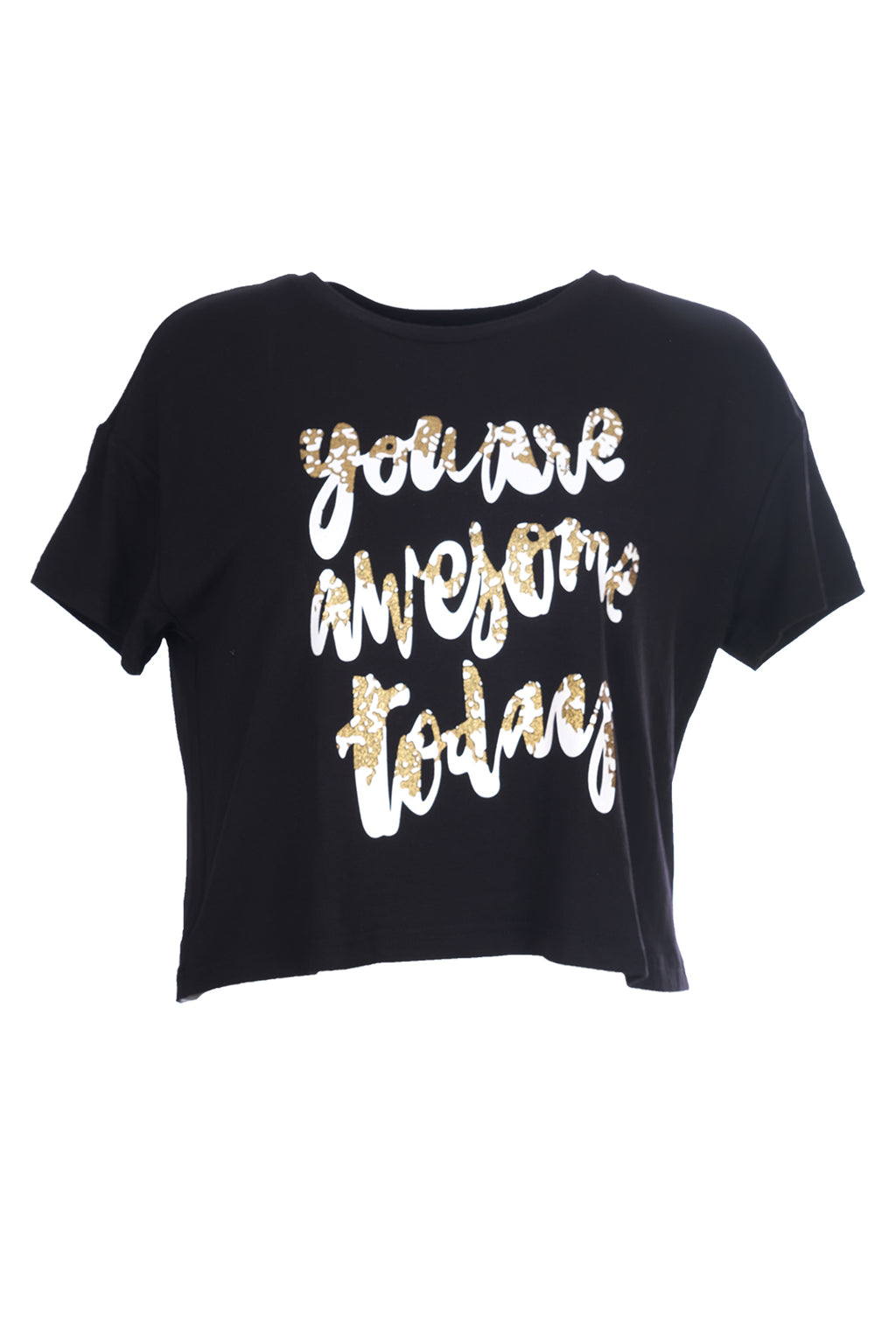 Ysatis Oversize Crop Bluz: Kısa Kol Yuvarlak Yaka Günlük Kadın