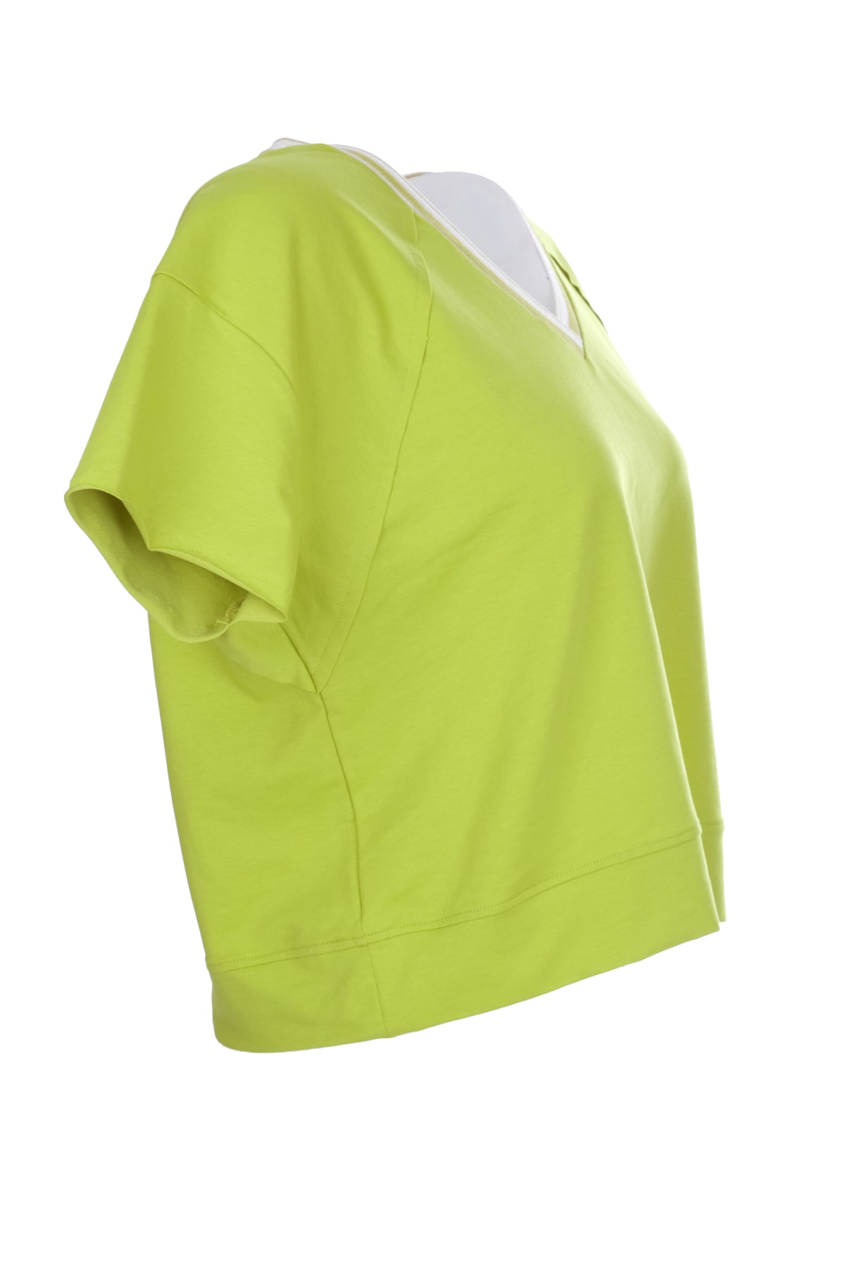 Ysatis Minimalist V Yaka Kısa Kol Crop Bluz - Günlük Kullanım