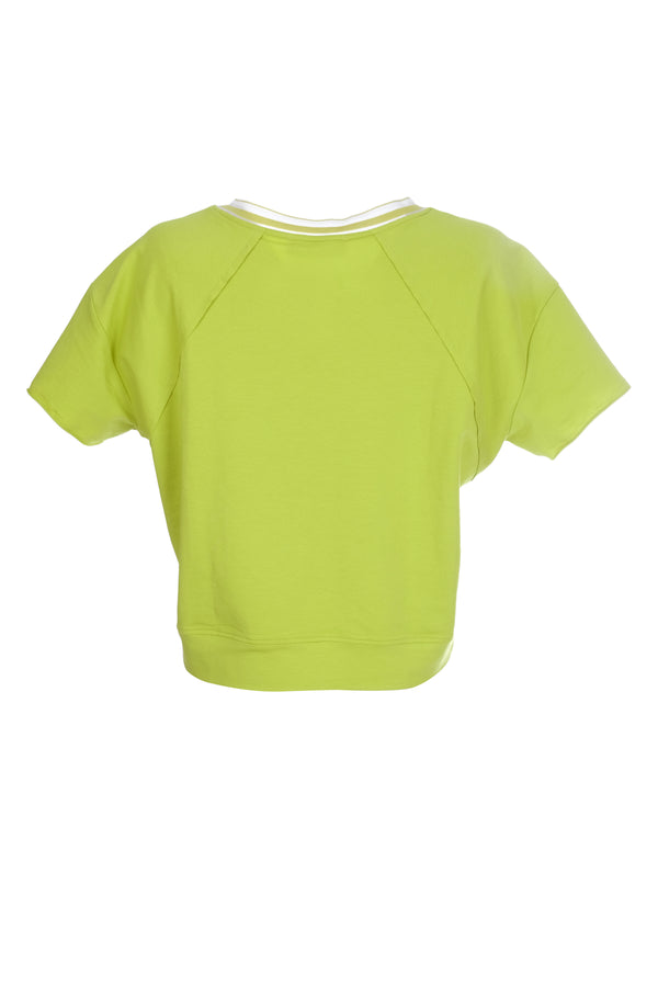 Ysatis Minimalist V Yaka Kısa Kol Crop Bluz - Günlük Kullanım