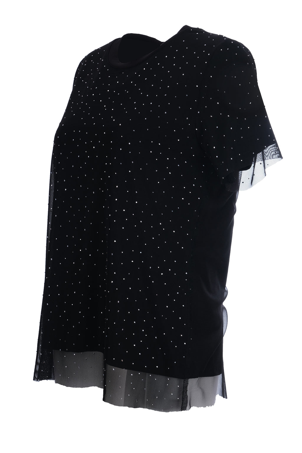 Ysatis Oversize Minimalist Kadın Bluz - Kısa Kol Yuvarlak Yaka