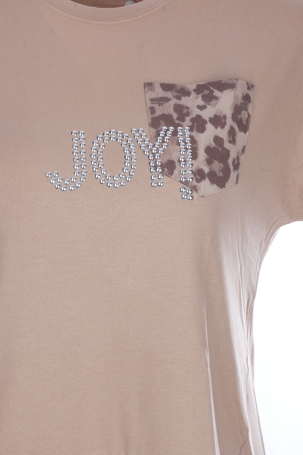Ysatis Minimalist Oversize Kısa Kol Kadın Bluz - Leopar Detay