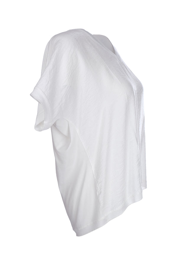 Ysatis Minimalist V Yaka Oversize Crop Bluz - Rahat ve Şık