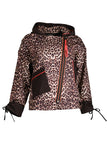 Ysatis Oversize Leopard Print Hooded Women's Jacket - Midi Length