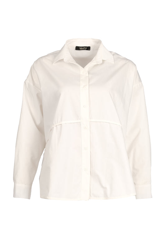 Ysatis Minimalist Oversize Uzun Kol Gömlek Yaka Kadın Gömlek