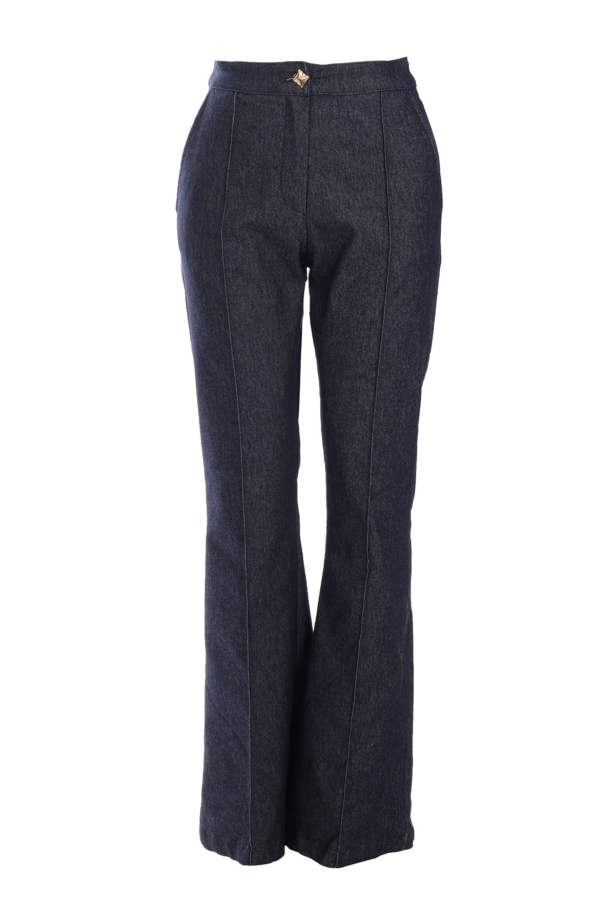 Ysatis Minimalist Yüksek Bel Çizgili Kemerli Kadın Pantolon - Günlük & İş Secondary image