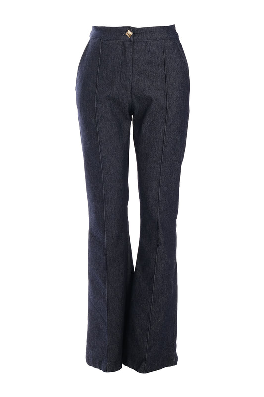 Ysatis Minimalist Yüksek Bel Çizgili Kemerli Kadın Pantolon - Günlük & İş