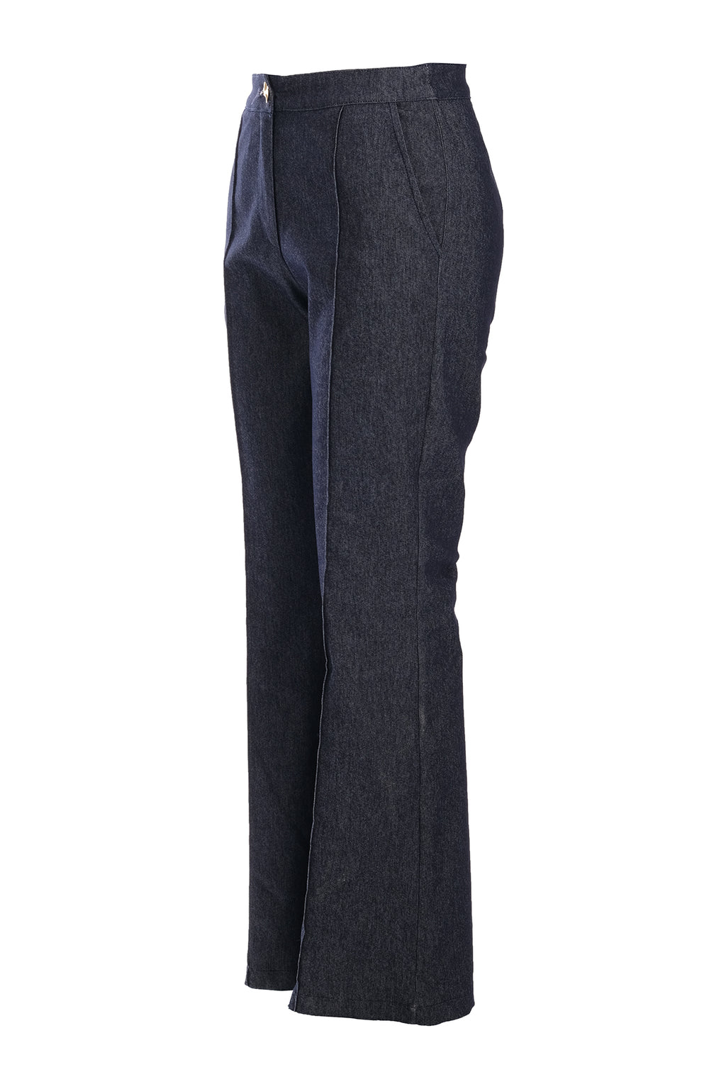 Ysatis Minimalist Yüksek Bel Çizgili Kemerli Kadın Pantolon - Günlük & İş