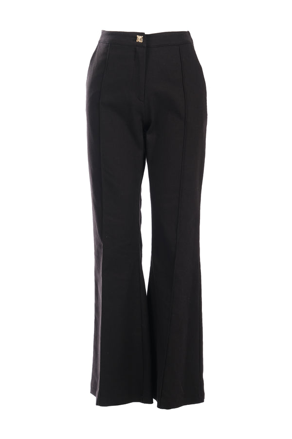 Ysatis Minimalist Yüksek Bel Çizgili Kemerli Kadın Pantolon - Günlük & İş