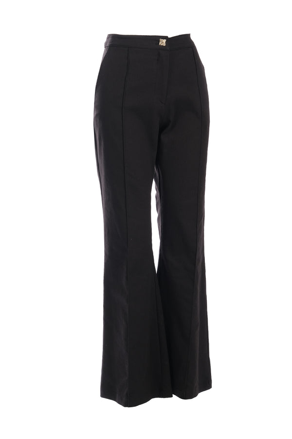 Ysatis Minimalist Yüksek Bel Çizgili Kemerli Kadın Pantolon - Günlük & İş