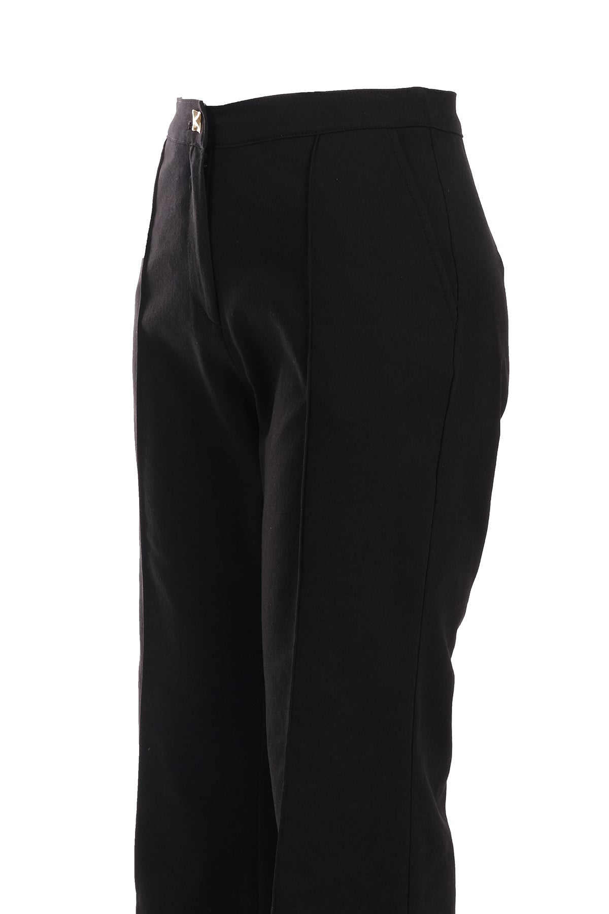 Ysatis Minimalist Yüksek Bel Çizgili Kemerli Kadın Pantolon - Günlük & İş