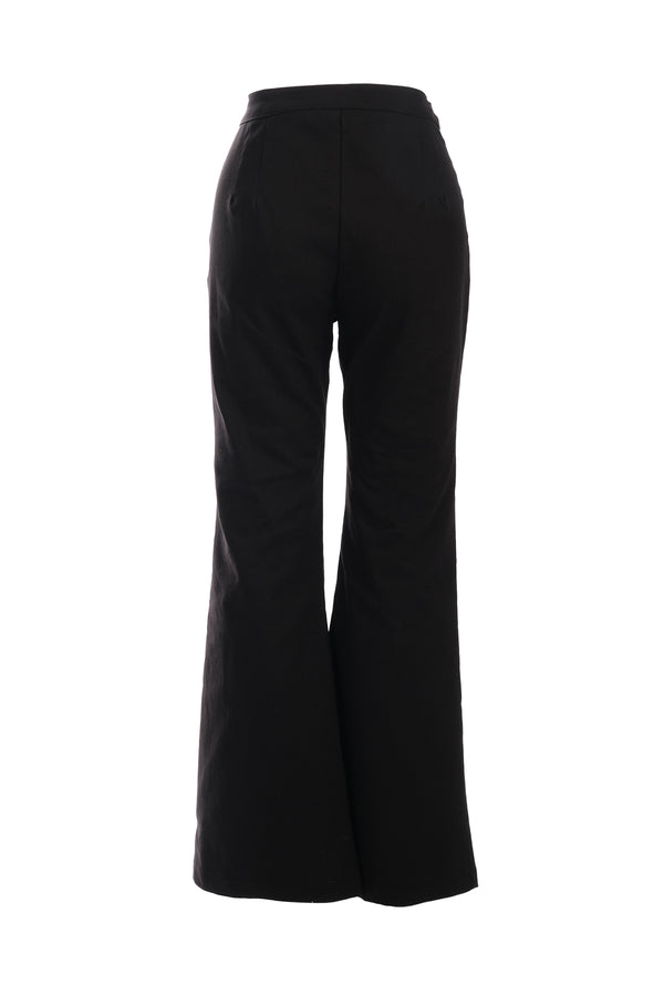 Ysatis Minimalist Yüksek Bel Çizgili Kemerli Kadın Pantolon - Günlük & İş