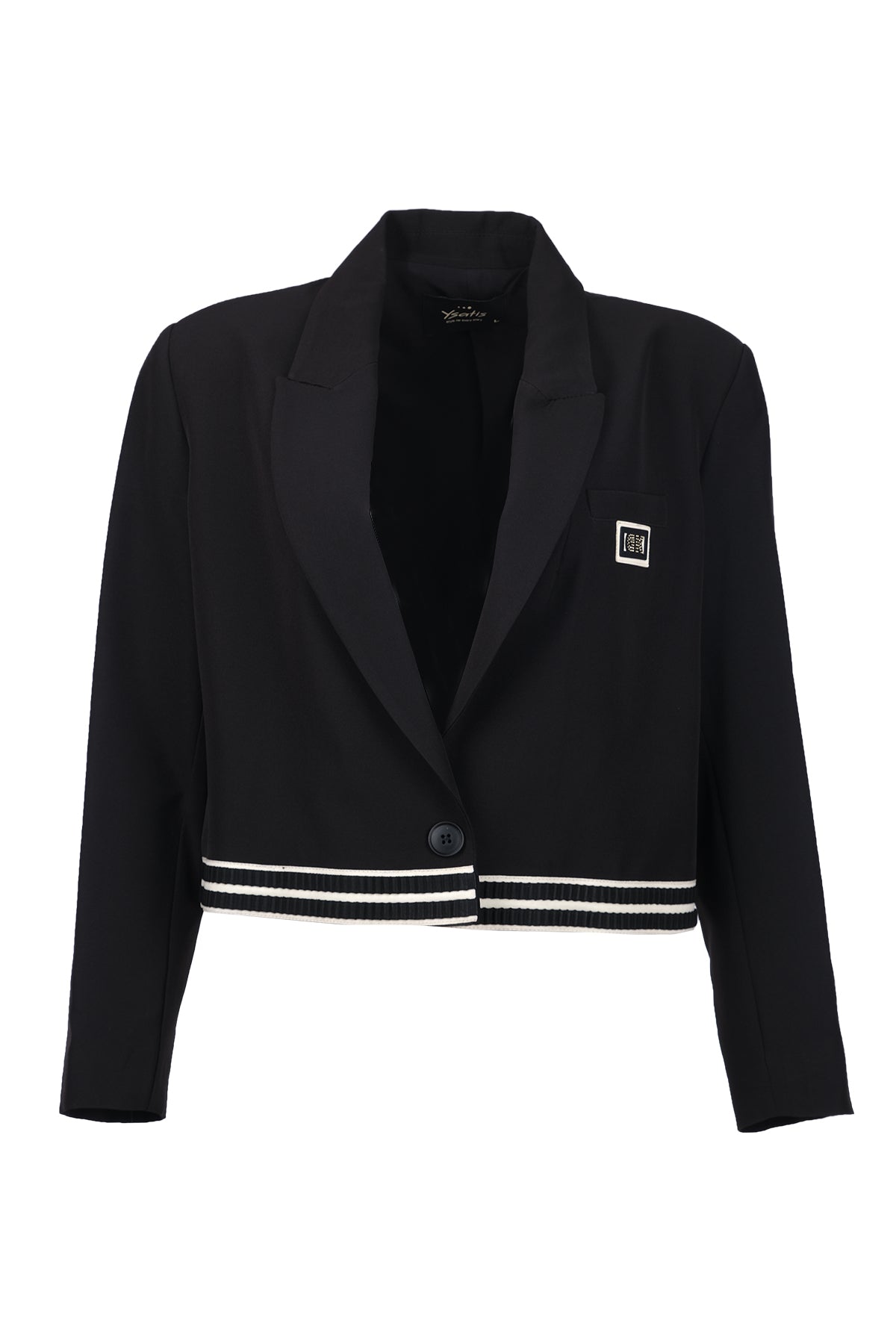 Ysatis Minimalist Crop Blazer Ceket - Uzun Kol - Günlük & Şık