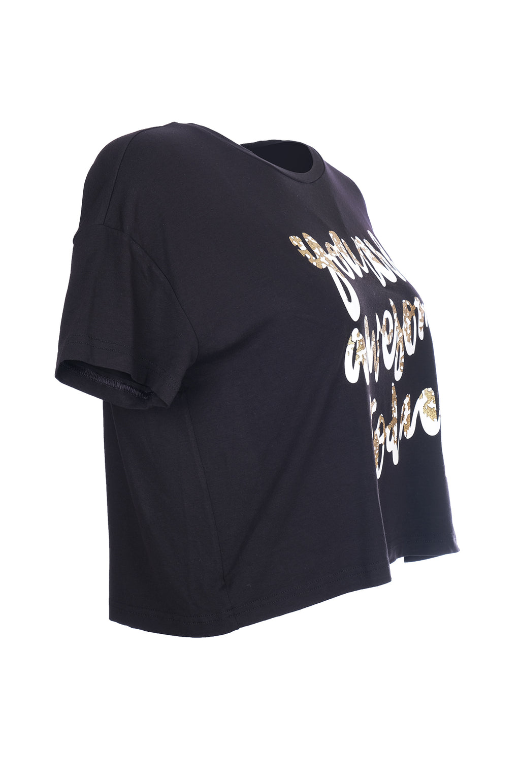 Ysatis Oversize Crop Bluz: Kısa Kol Yuvarlak Yaka Günlük Kadın