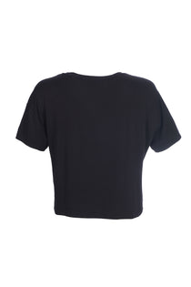 Ysatis Oversize Crop Bluz: Kısa Kol Yuvarlak Yaka Günlük Kadın