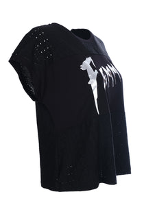 Ysatis Oversize Minimalist Kadın Bluz - Kısa Kol