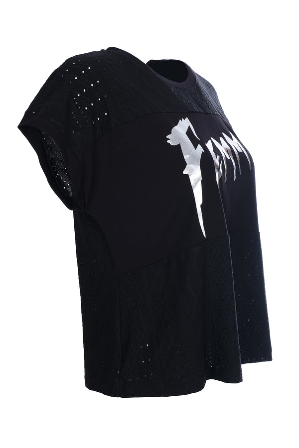 Ysatis Oversize Minimalist Kadın Bluz - Kısa Kol