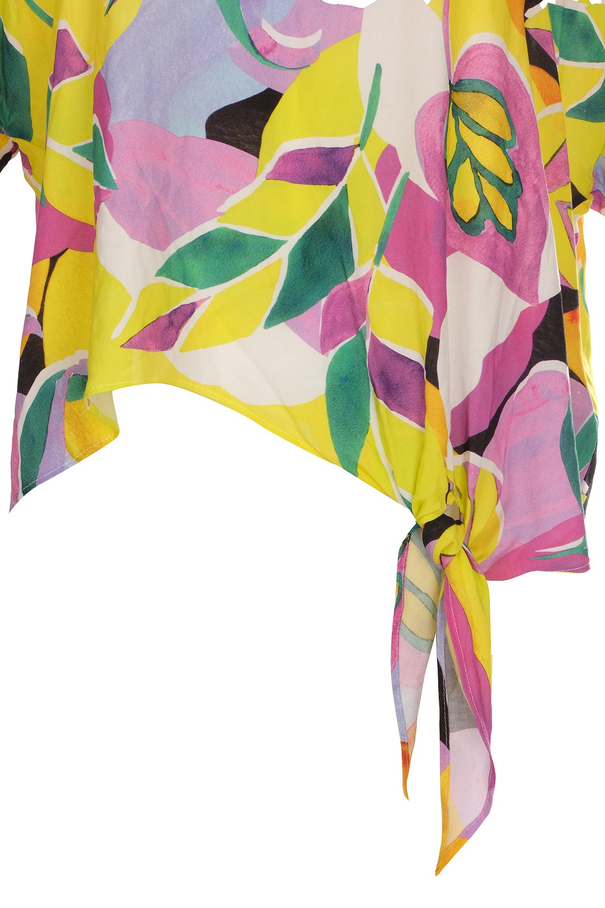 Ysatis Oversize V Yaka Kısa Kol Crop Bluz - Yazlık