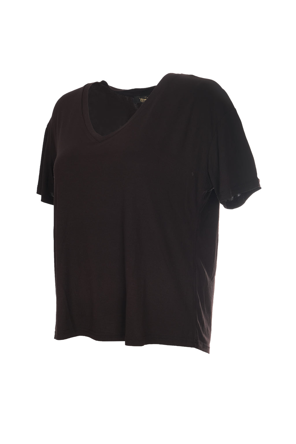 Ysatis V Yaka Oversize Minimalist Kadın Bluz - Kısa Kol - Günlük