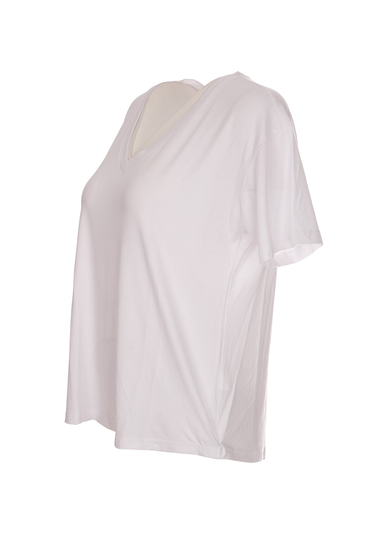 Ysatis V Yaka Oversize Minimalist Kadın Bluz - Kısa Kol - Günlük Secondary image