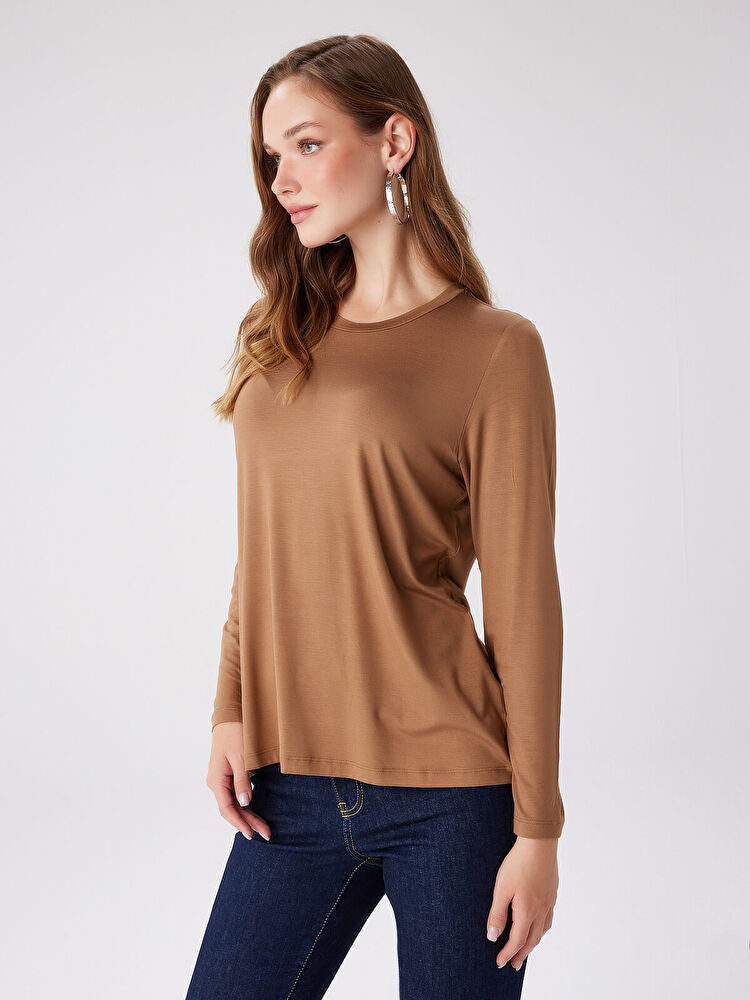Yuvarlak Yaka Uzun Kol T-Shirt FAİK SÖNMEZ İkincil görsel